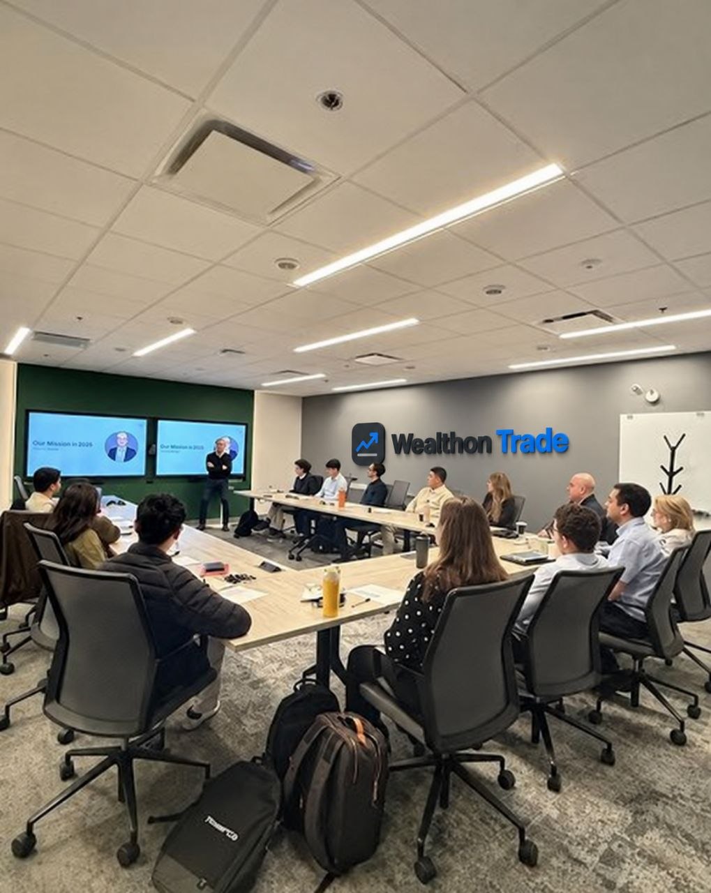 A Wealthon Trade team session reviewing the mission for the year ahead